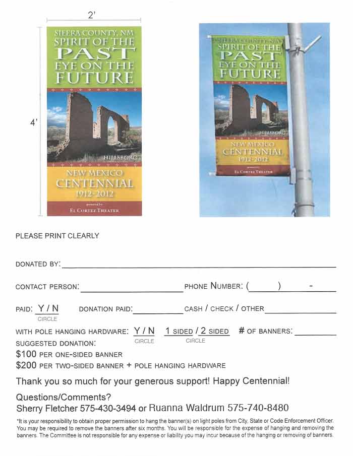 Centennial Banner - order form